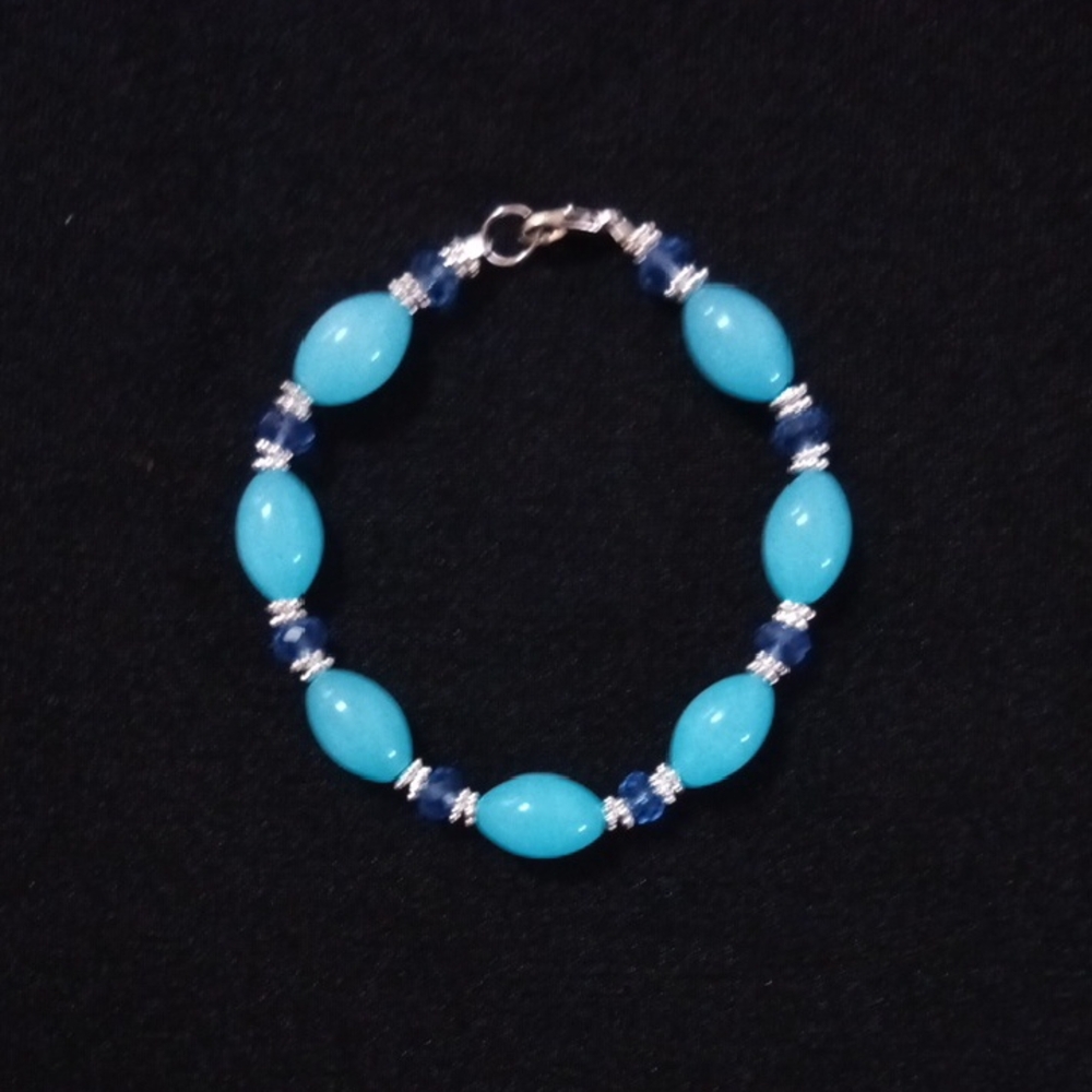 Elegant Handmade Blue Beaded Bracelet